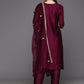 Women Ethnic Motifs Yoke Design Regular Sequinned Kurta with Trousers & Dupatta