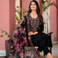 Floral Embroidered Beads and Stones Chanderi Cotton Kurta with Trousers & Dupatta