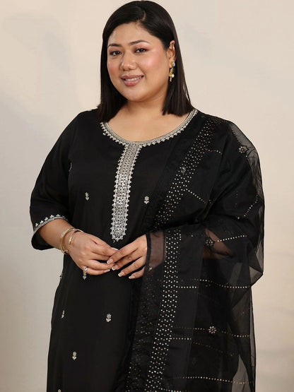 Women Ethnic Motifs Embroidered Regular Thread Work Kurta with Trousers & With Dupatta