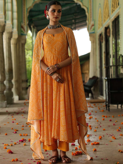 Women Ethnic Motifs Printed Anarkali Kurta with Trousers & Dupatta
