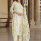 Floral Printed Mirror Work A-Line Pure Cotton Kurta with Trousers & Dupatta