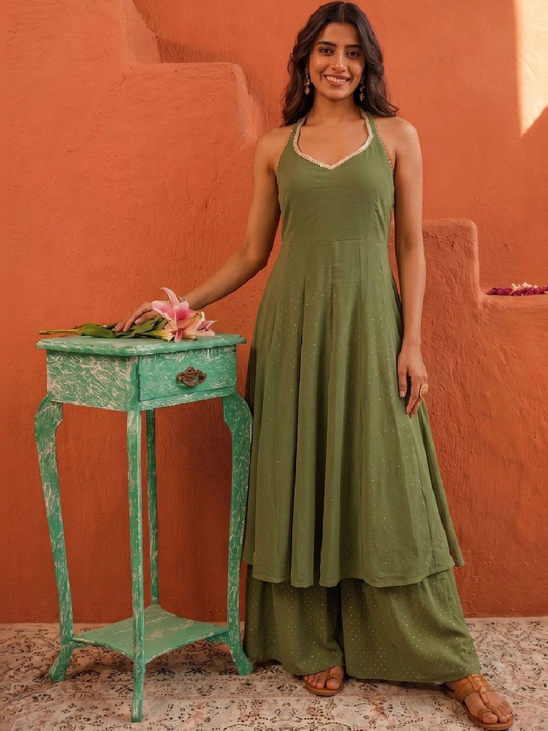 Women Ethnic Motifs Embroidered Regular Kurta with Palazzos & With Dupatta