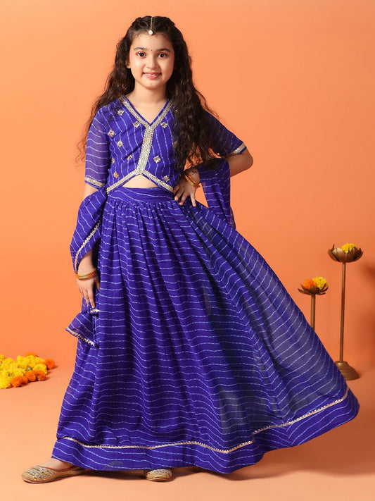 Girls Embroidered Lehanga Choli with Dupatta