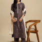 Women Beige Brown Silk Blend Kurta Pant Dupatta Set