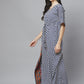 Geometric Printed V-Neck Maxi Kaftan Nightdress