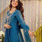 Women Embroidery Solid A-Line Kurta and Pant Set with Dupatta