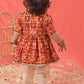 Girls Ethnic Motifs Printed Angrakha Kurta With Dhoti Pants