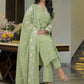 Women Floral Embroidered Regular Thread Work Chanderi Cotton Kurta with Trousers & With Dupatta