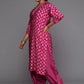 Women Pink Plus size Silk Blend Kurta Salwar Set