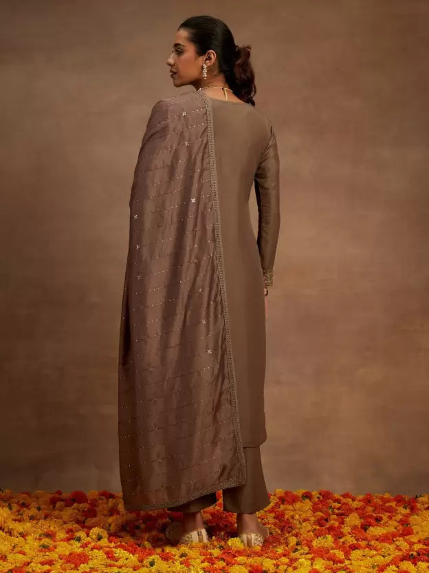 Women Pure Silk Kurta Pant Dupatta Set