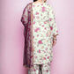 Plus Size Floral Printed Round Neck Kurta With Palazzos & Dupatta