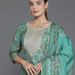 Floral Printed Round Neck Three-Quarter Sleeves Sequinned Kurta Set