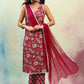 Floral Printed Regular Pure Cotton Straight Kurta with Palazzos & Dupatta