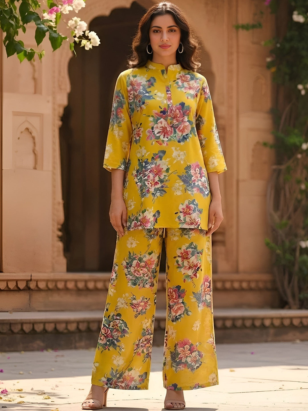 Floral Printed Tunic with Palazzos