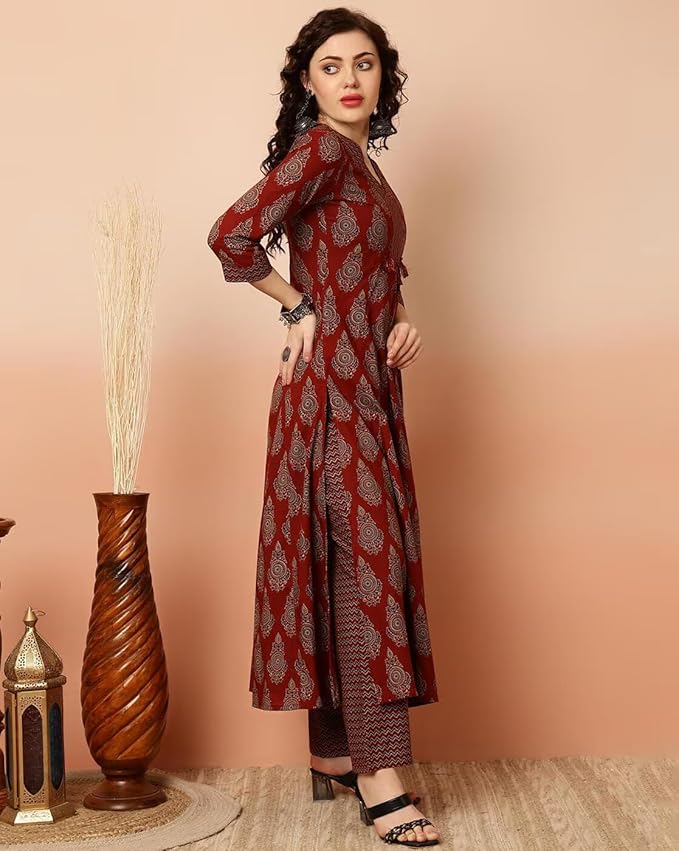 Women Viscose Printed Kurta Pant Dupatta Set