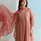 Floral Embroidered Regular Sequinned Kurta with Palazzos & Dupatta