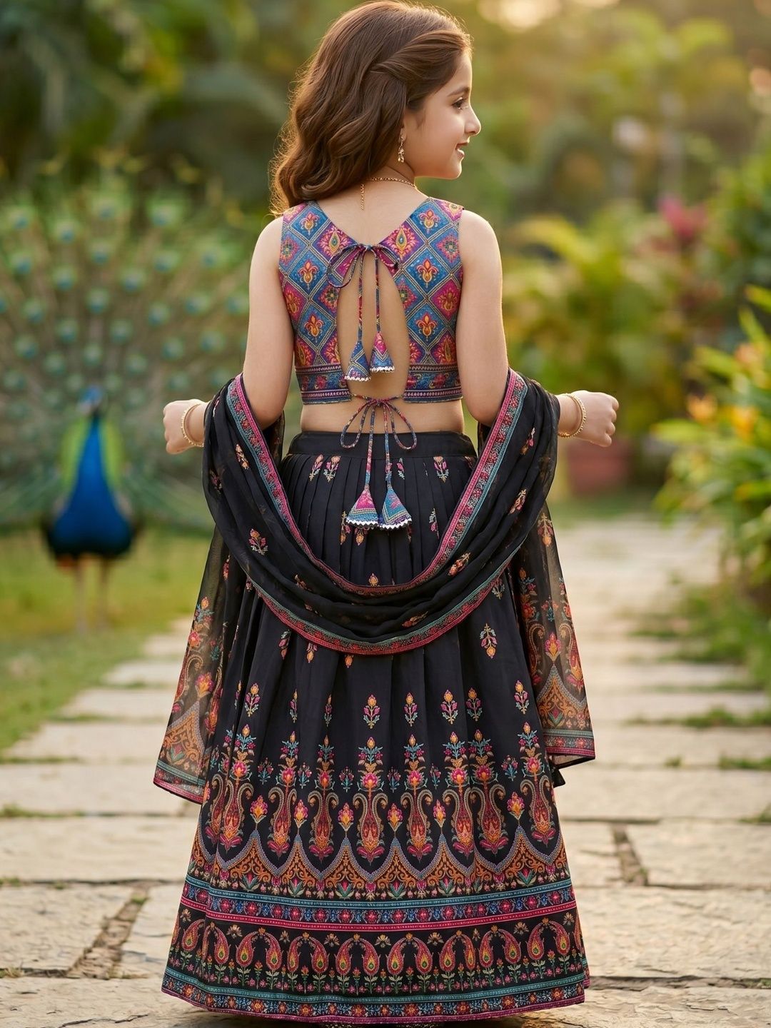 Girls Printed Ready to Wear Lehenga & Blouse With Dupatta