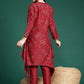 Foil Printed Ethnic Motifs Printed Gotta Patti Asymmetric Kurta with Trousers