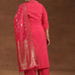 Plus Size V-Neck Regular Straight Kurta With Palazzos & Dupatta