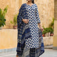 Ethnic Motifs Printed Straight Kurta with Trousers & Dupatta