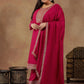 Plus Size Ethnic Motifs Embroidered Thread Work Kurta Trousers & With Dupatta