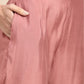 Women Pink & Blue Ethnic Motifs Embroidered Kurta with Trousers & With Dupatta