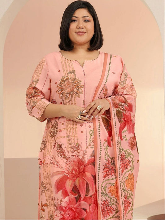 Women Floral Printed Regular Kurta with Trousers & With Dupatta