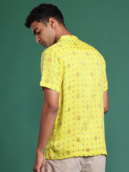 Pure Cotton Ethnic Motifs Woven Design Jacquard Kurta