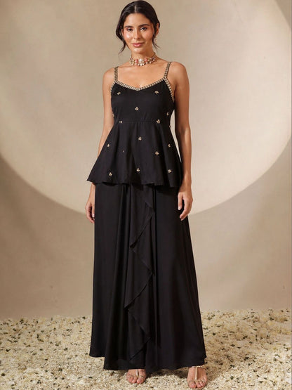 Women Embroidered Top with Skirt