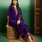 Embroidered Notch Neck Kurta With Plazzo & Dupatta