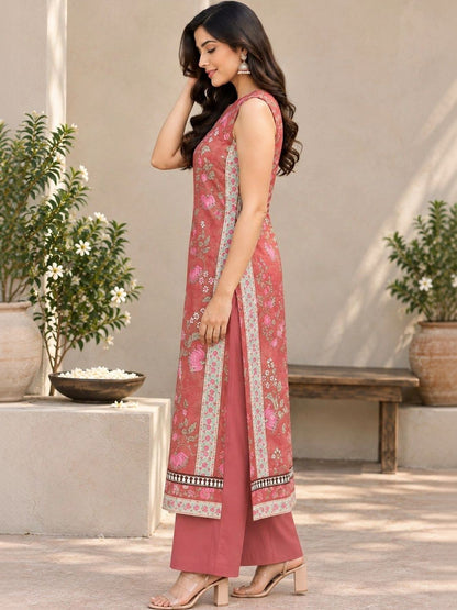 Women Floral Printed Regular Pure Cotton Kurta with Palazzos