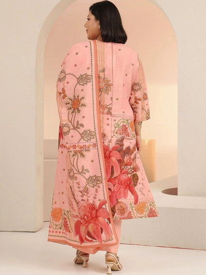 Women Floral Printed Regular Kurta with Trousers & With Dupatta