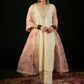 Notched Neck Floral Embroidered Kurta with Trouser & Dupatta