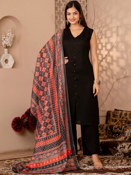 Women Regular Kurta with Palazzos & With Dupatta