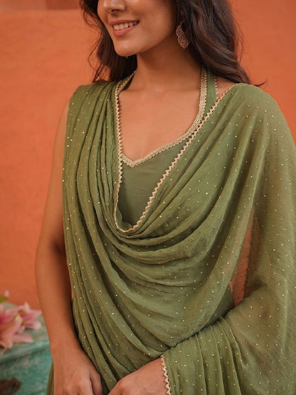 Women Ethnic Motifs Embroidered Regular Kurta with Palazzos & With Dupatta