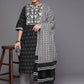 Women Plus Size Yoke Design Kurta with Trousers & With Dupatta