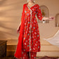 Floral Printed Angrakha Gotta Patti Pure Cotton Kurta with Palazzos & Dupatta