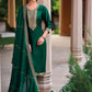 Ethnic Motifs Embroidered Regular Sequinned Kurta with Trousers & Dupatta