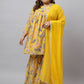 Plus Size Floral Printed Gotta Patti Kurta With Sharara & Dupatta