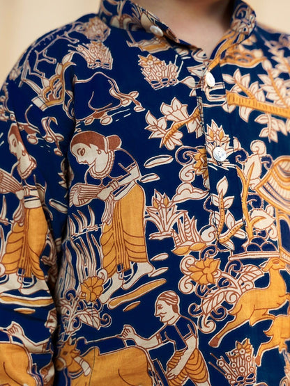 Boys Ethnic Motifs Printed Regular Pure Cotton Kurta with Dhoti Pants