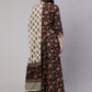 Floral Printed V-Neck Pure Cotton Kurta with Trousers & With Dupatta