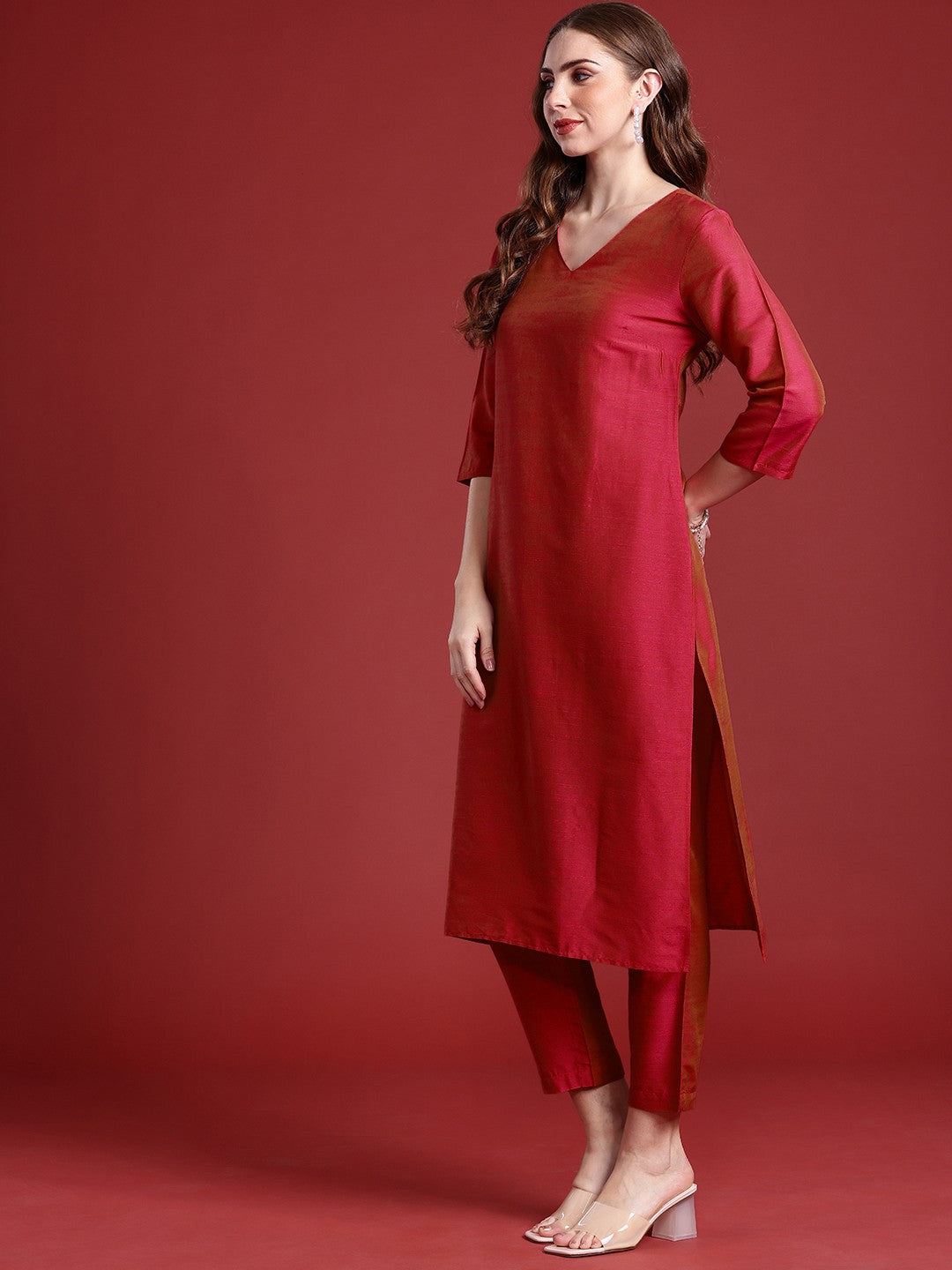 Regular Kurta with Trousers & Dupatta