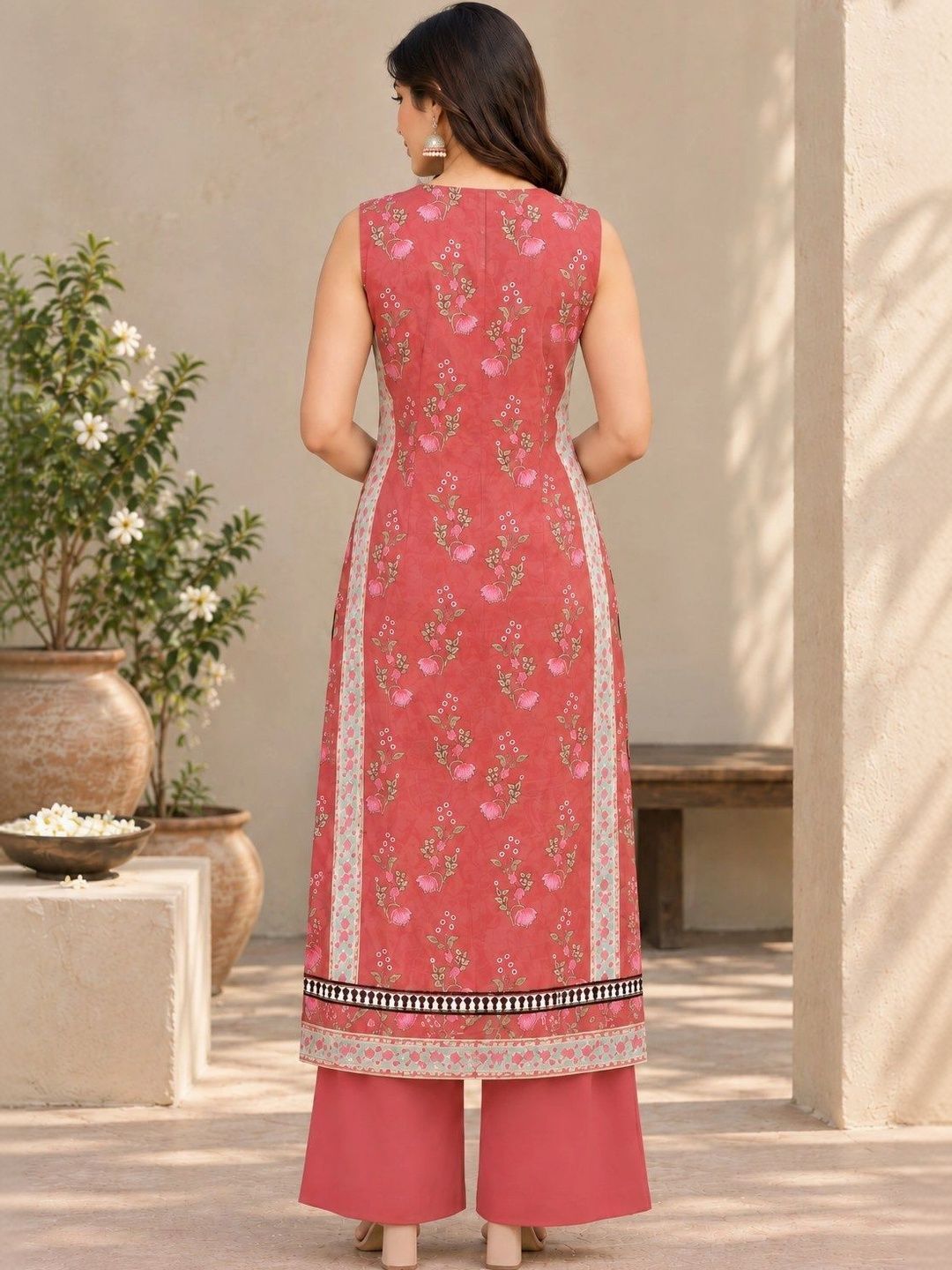 Women Floral Printed Regular Pure Cotton Kurta with Palazzos