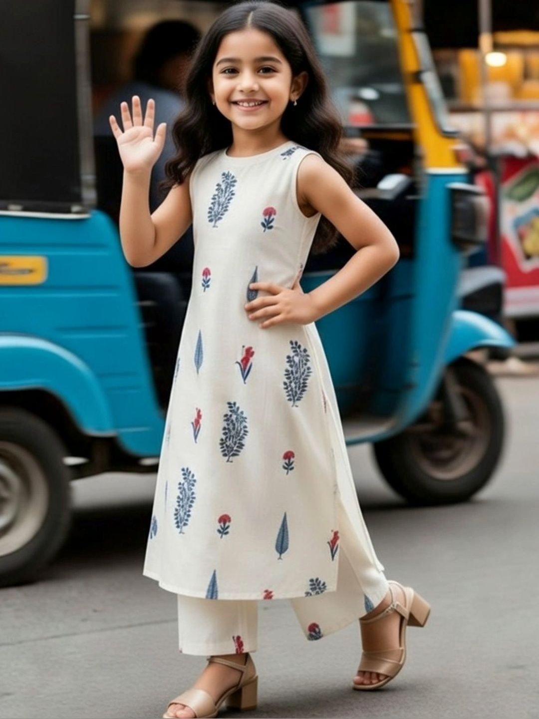 Girls Ethnic Motifs Printed Regular Kurta with Palazzos