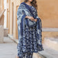 Women Floral Printed Regular Pure Cotton Kurta with Trousers & With Dupatta