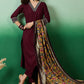 Embroidered Straight Kurta With Trouser & Dupatta Set