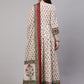 Ethnic Motifs Printed Pure Cotton Mirror Work A-line Kurta & Trousers With Dupatta