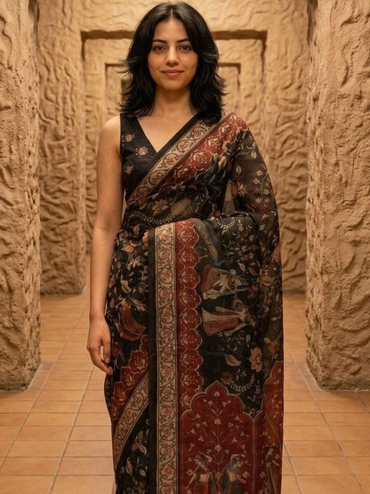 Ethnic Motifs Silk Blend Designer Saree