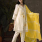 Embroidered Pleated Chikankari Pure Cotton A-Line Kurta With Trousers & Dupatta