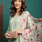 Embroidered Straight Kurta With Trouser & Dupatta Set